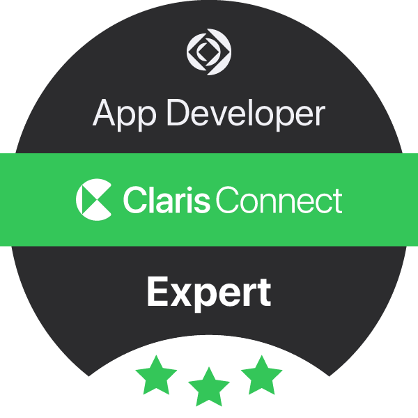 Claris Connect App Developer Expert certification badge