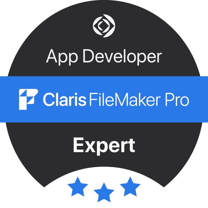 Claris FileMaker Pro App Developer Expert certification badge